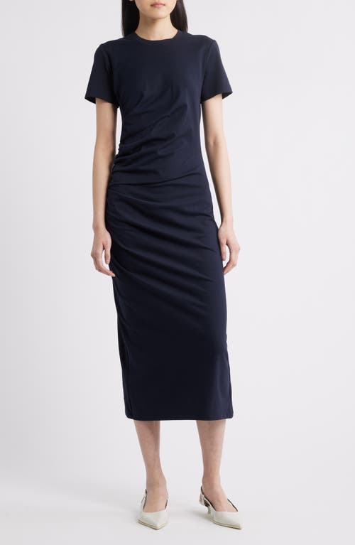 Frame Womens Navy Twisted Relaxed-fit Cotton-jersey Maxi Dress In Blue