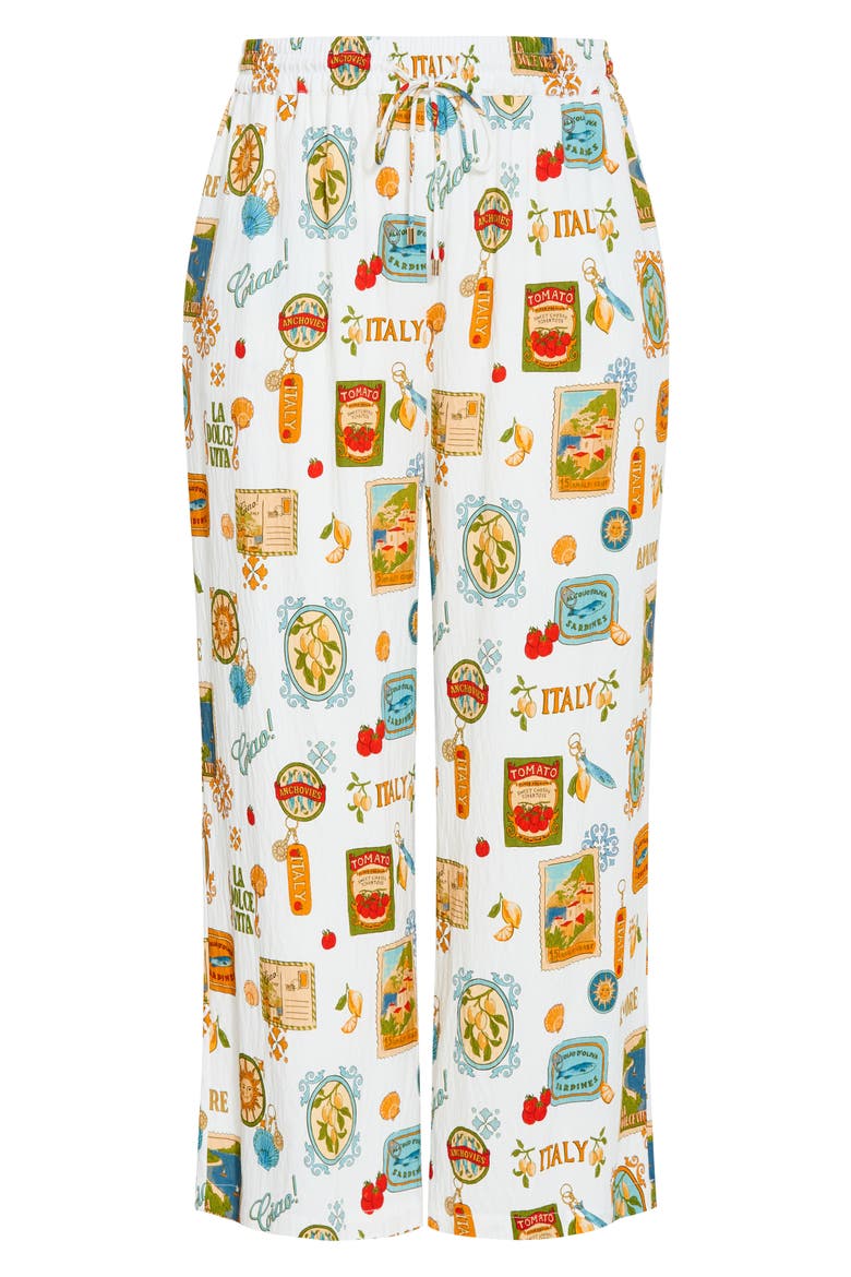 Amore Print Wide Leg Pants, Alternate, color, CREME LA DOLCE