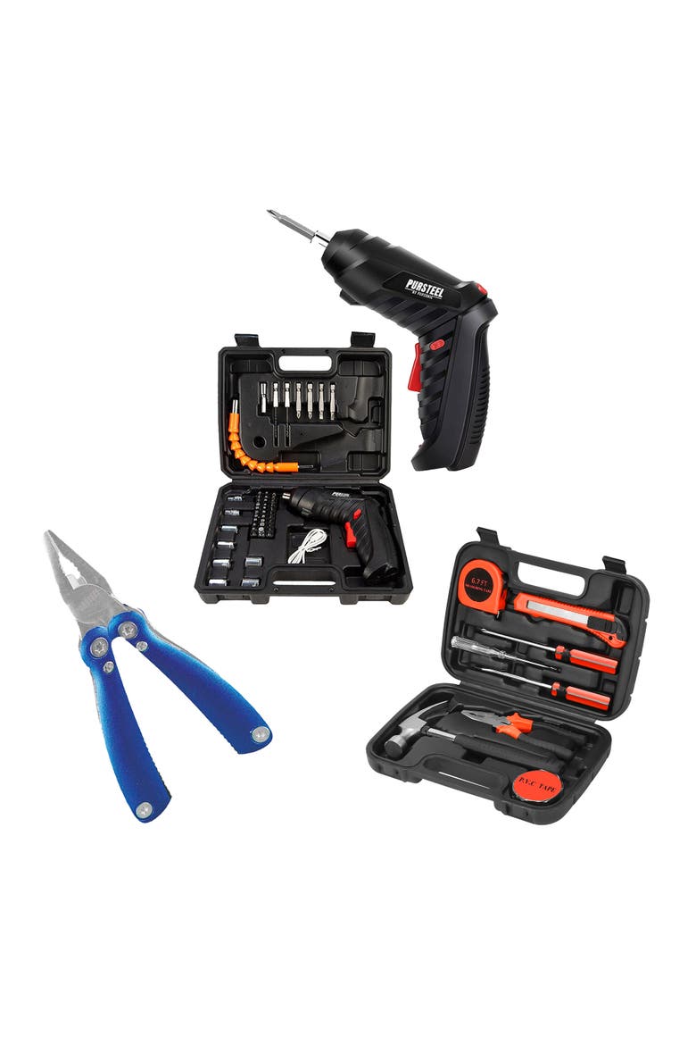 Electric Screwdriver, 9-Pc Tool Set & Multi Tool, Main, color, Black