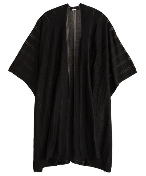 Ralph Lauren Lauren  Sheer Stripe Ruana In Black