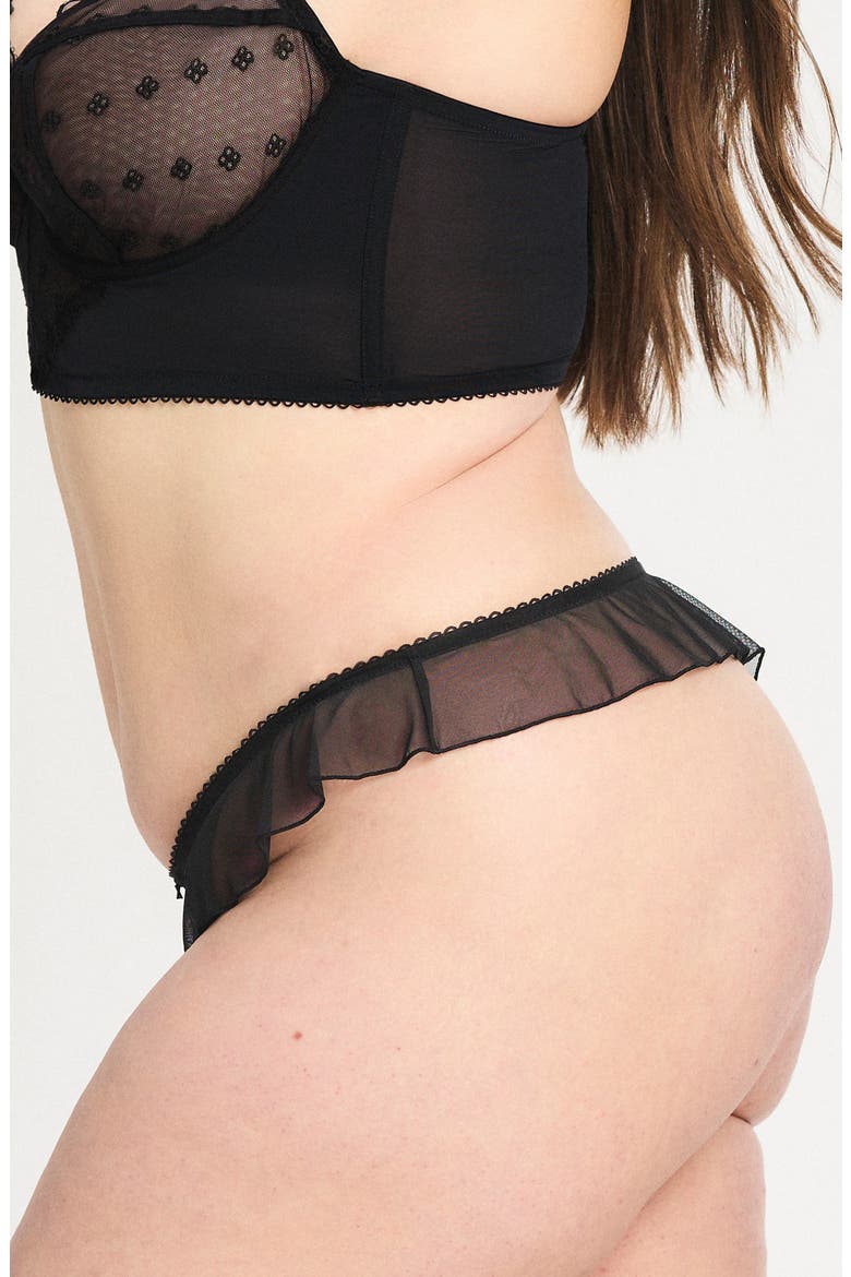 Sweet Fetish Crotchless Brazilian Panties, Alternate, color, BLACK CAVIAR