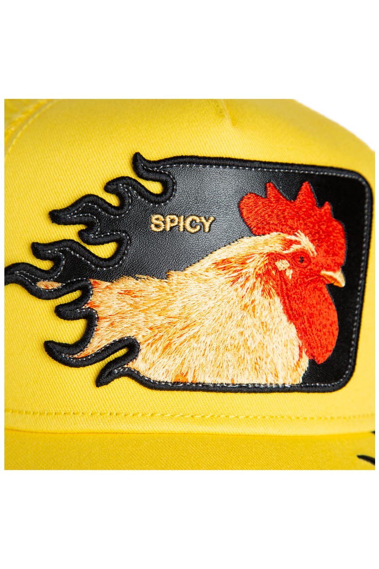 Spice Flames Patch Snapback Trucker Hat, Alternate, color, BEAM