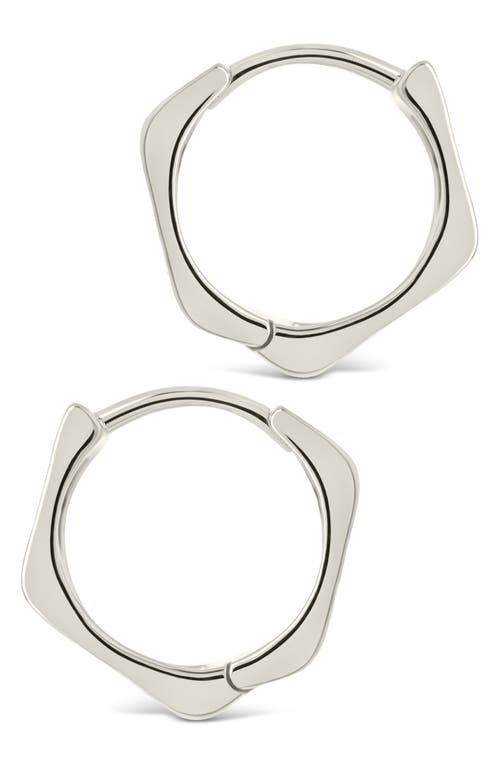 Sterling Forever Ginevra Bolt Hoop Earrings In Silver