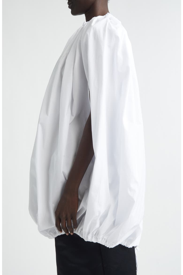 Gathered Cotton Broadcloth Cocoon Top, Alternate, color, WHITE