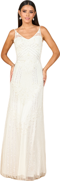 LARA New York Beaded Gown with Cowl Back