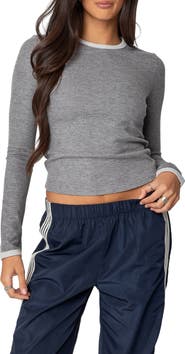 EDIKTED Meghan Waffle Knit Top