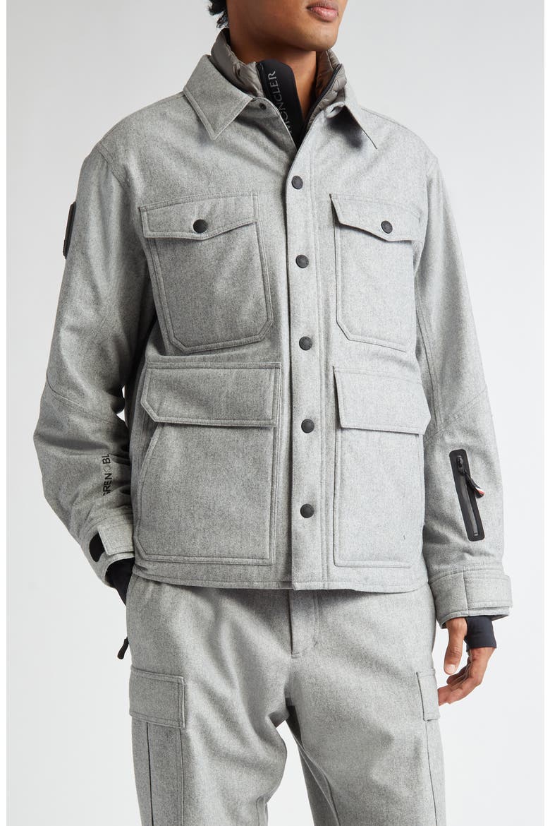 Antuco Waterproof Layered Down Shirt Jacket, Main, color, GREY