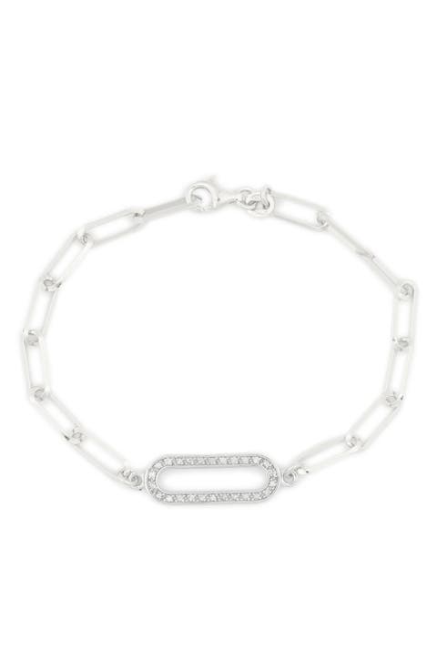 Diamond Accent Link Bracelet - 0.12 ctw