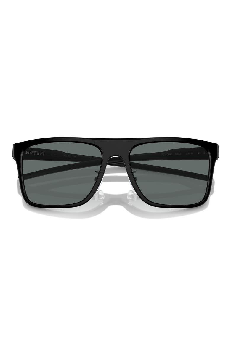 58mm Polarized Square Sunglasses, Alternate, color, MATTE BLACK