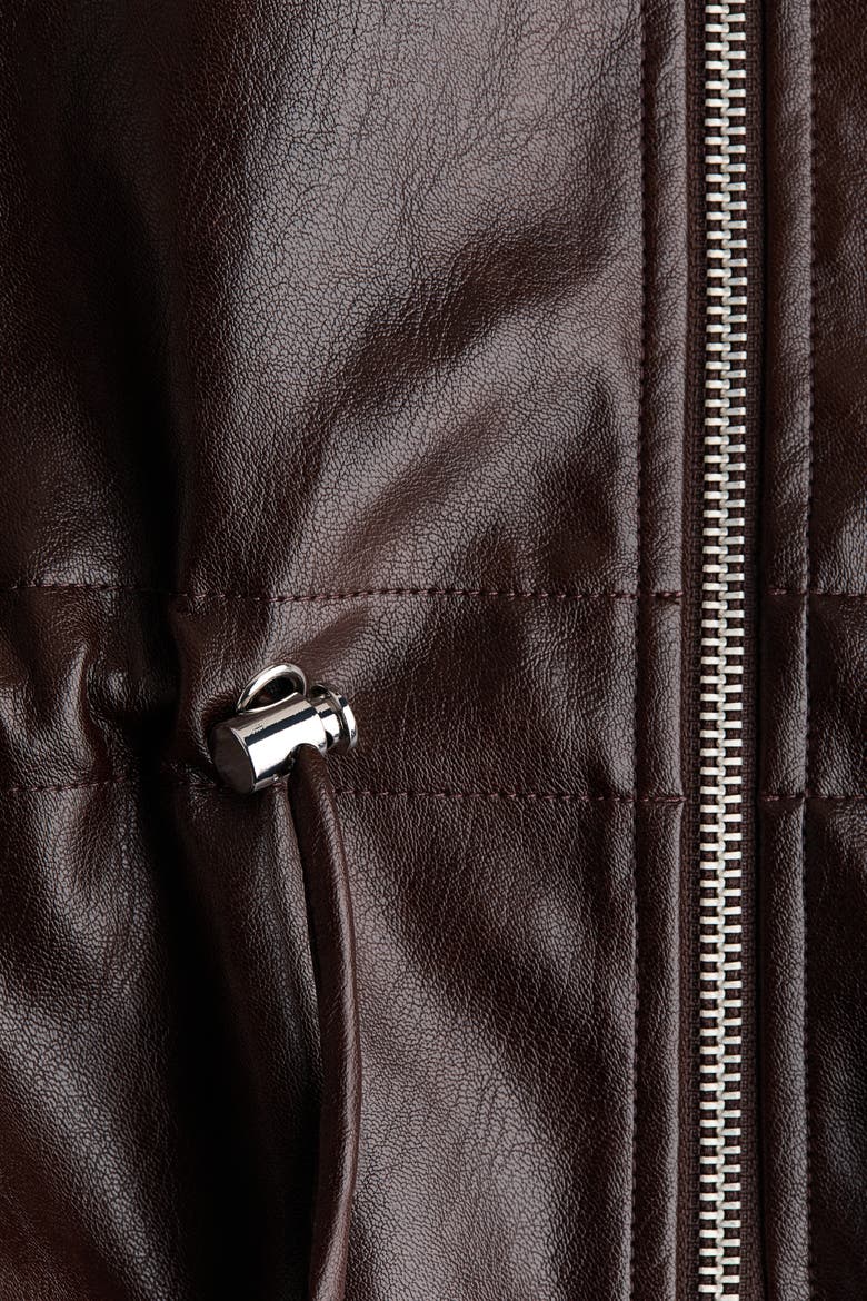 Coated Jacket With Stand-Up Collar, Alternate, color, Dark brown