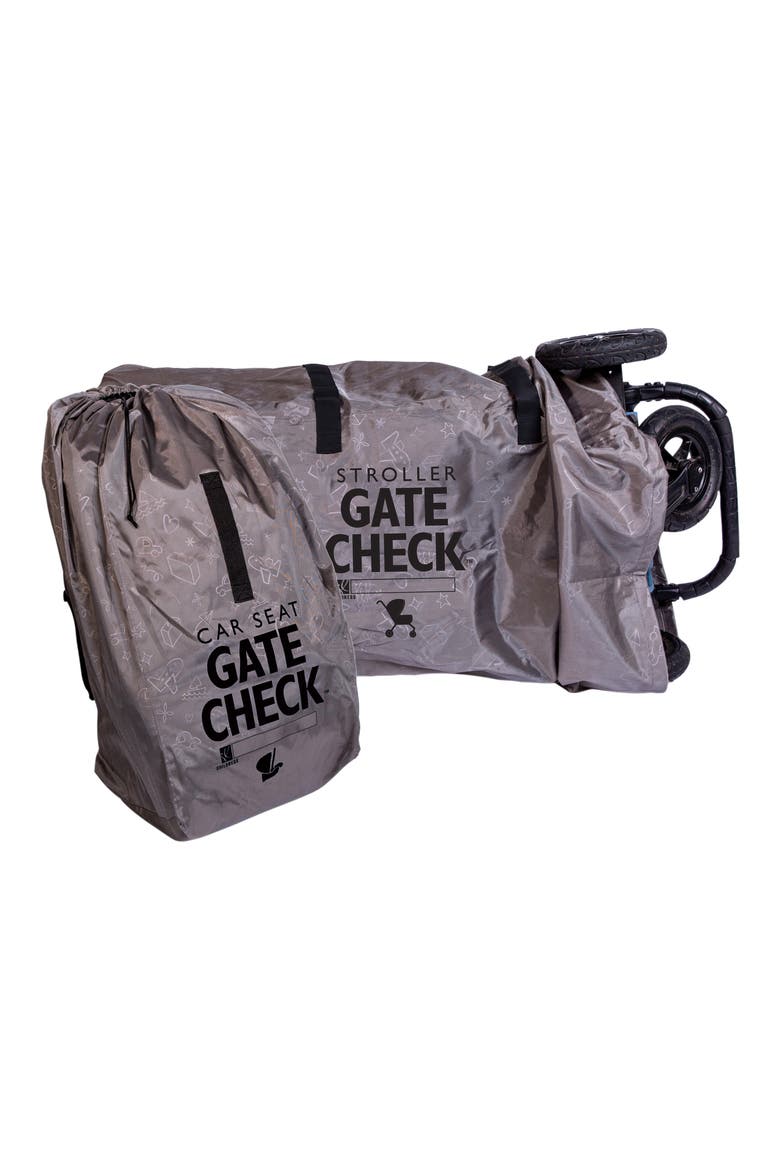 Gate Check Car Seat & Double Stroller Bags Set, Main, color, GREY