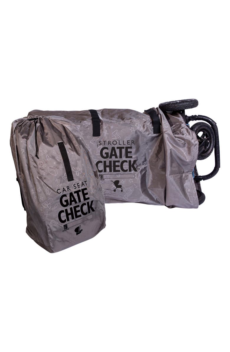 J.L. Childress Gate Check Car Seat & Double Stroller Bags Set, Main, color, 