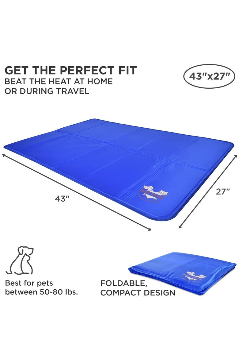 Dog Cooling Mat with Durable Non-Toxic Gel Design, Alternate, color, Blue