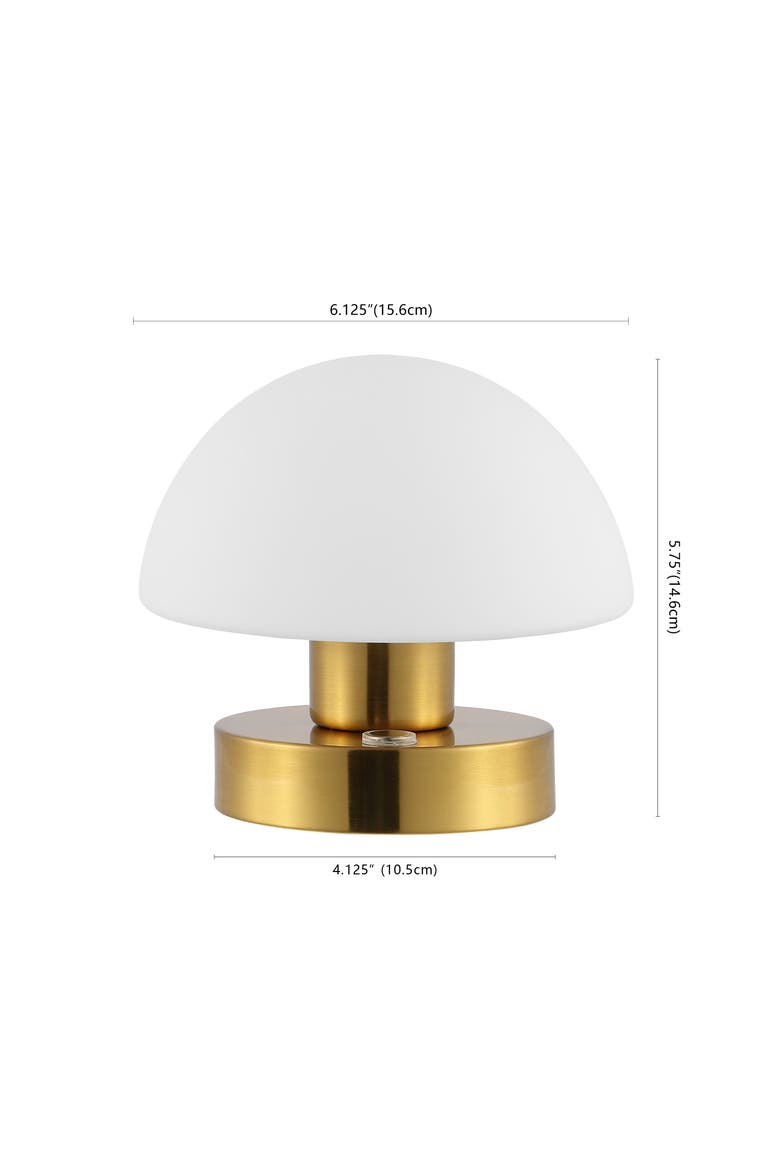 Zoe Modern Minimalist Iron Rechargeable Integrated Portable LED Table Lamp, Alternate, color, Brass Gold