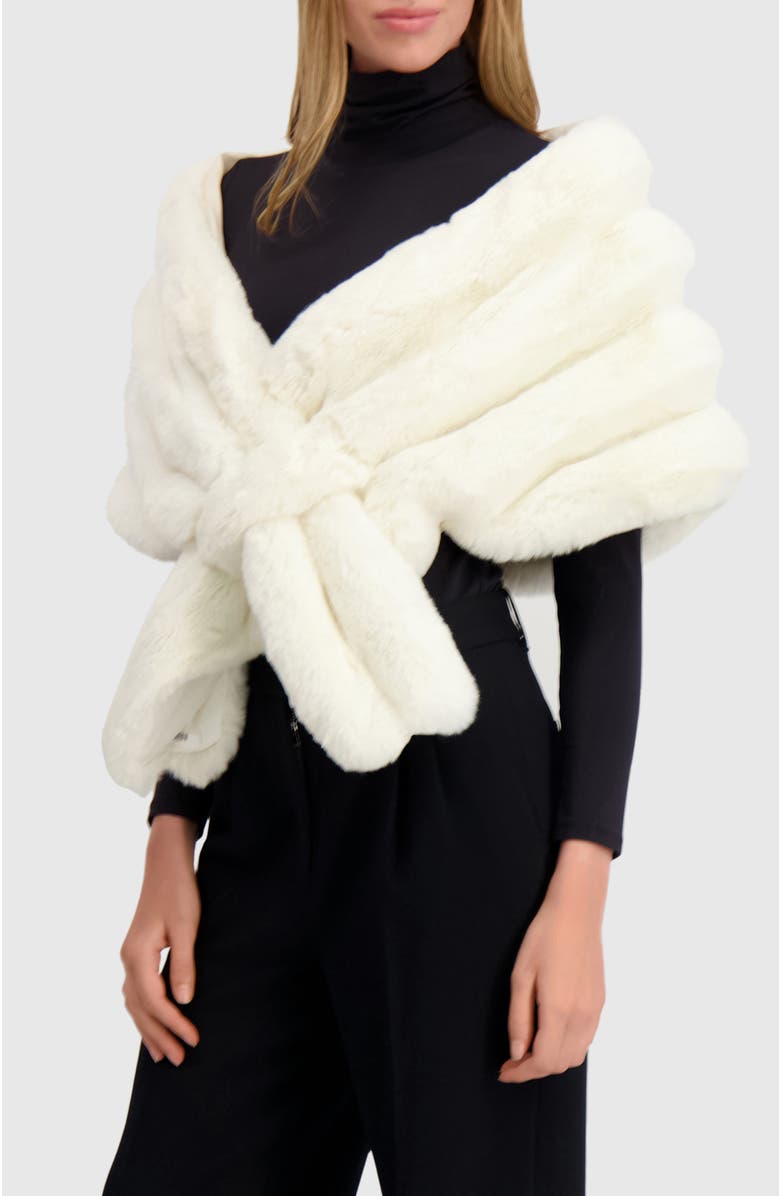 Lyla Grant Fur-Free Chinchilla (Faux Fur) Horizontal Stole, Alternate, color, White Chinch
