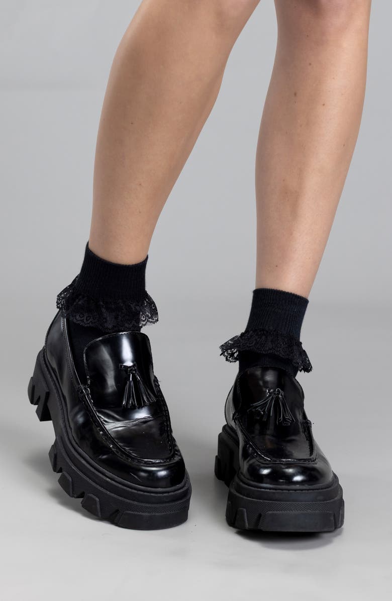 K Bell Socks Assorted 2-Pack Lace Trim Quarter Socks, Alternate, color, Asst