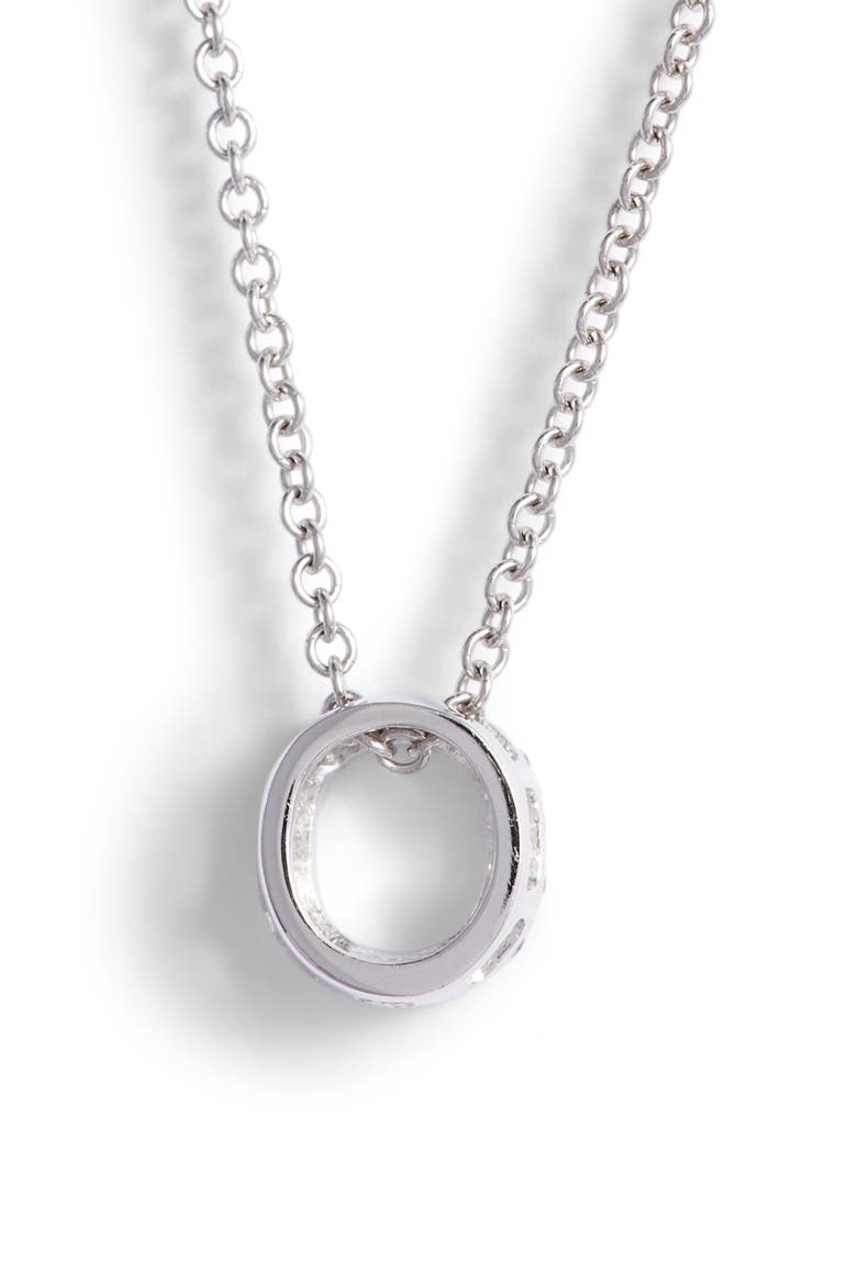Diamond Pavé Initial Pendant Necklace, Alternate, color, 18K WHITE GOLD - O
