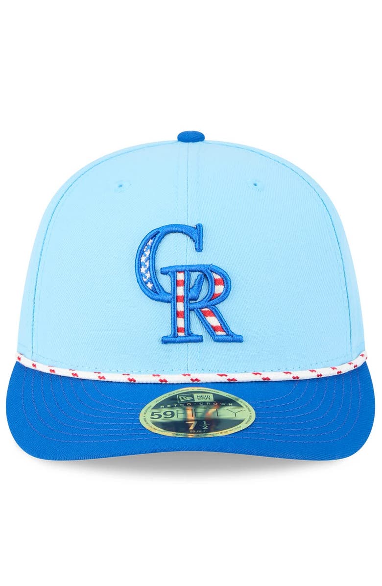 New Era Men's New Era Light Blue/Blue Colorado Rockies 2025 Fourth of July Low Profile 59FIFTY Fitted Hat, Alternate, color, Light Blue