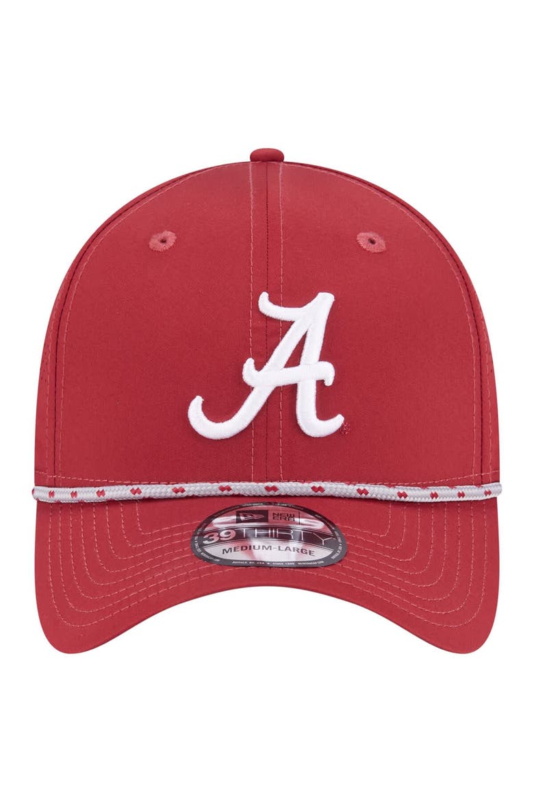 Men's New Era  Crimson Alabama Crimson Tide Rope 39THIRTY Flex Hat, Alternate, color, Crimson