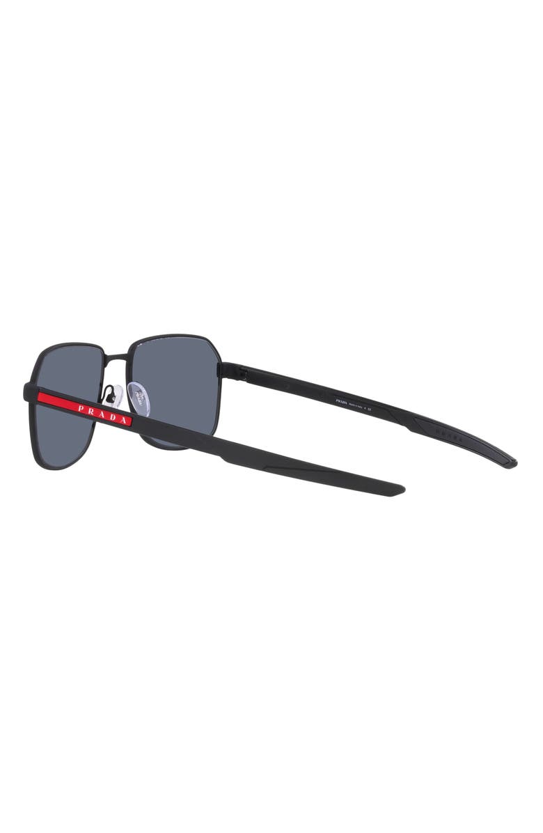 Prada Linea Rossa 57mm Rectangular Sunglasses, Alternate, color, 