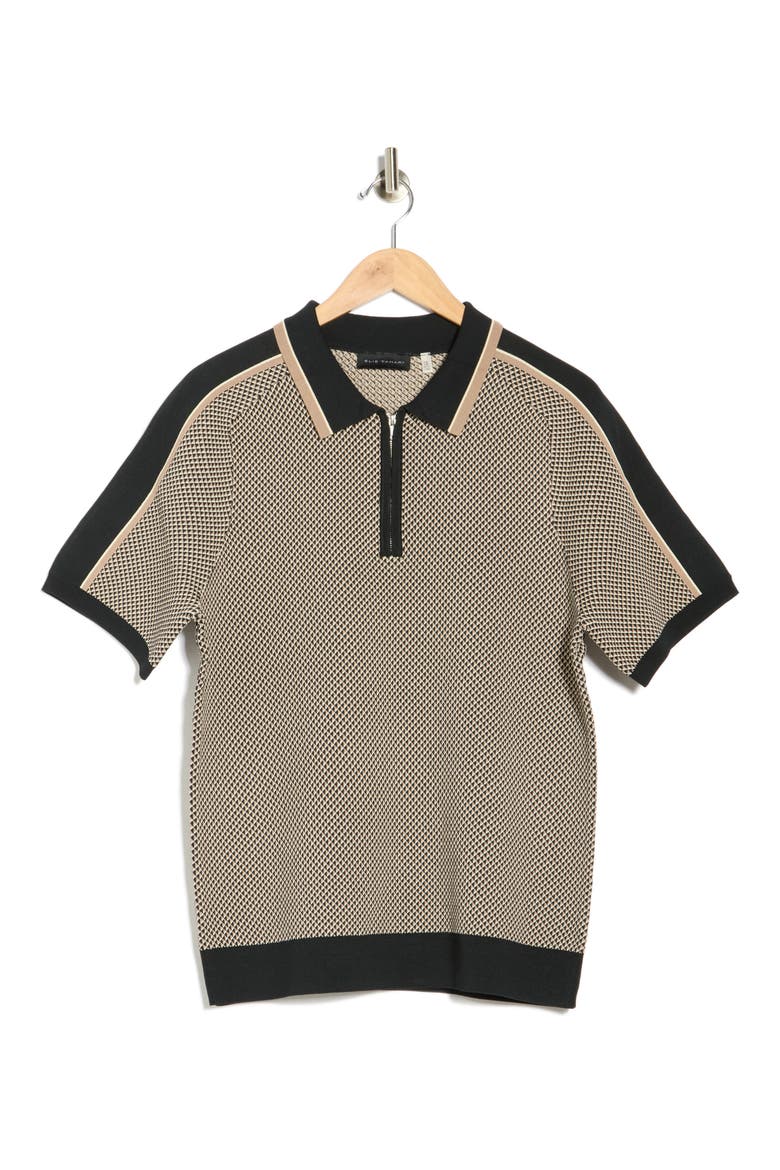 Geometric Jacquard Polo Shirt, Alternate, color, OLIVE GREEN/ CAMEL/ WHITE
