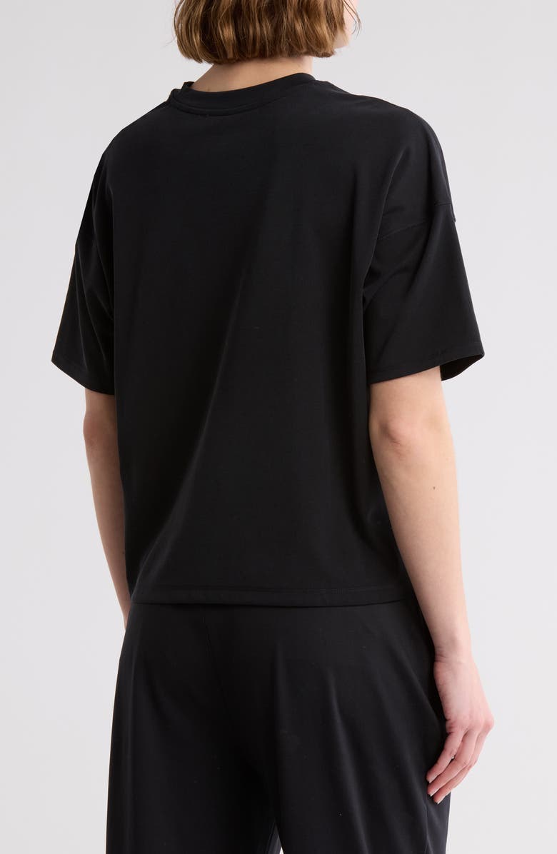 YOGALICIOUS Slinky Rib High Low Boxy Tee, Alternate, color, Black