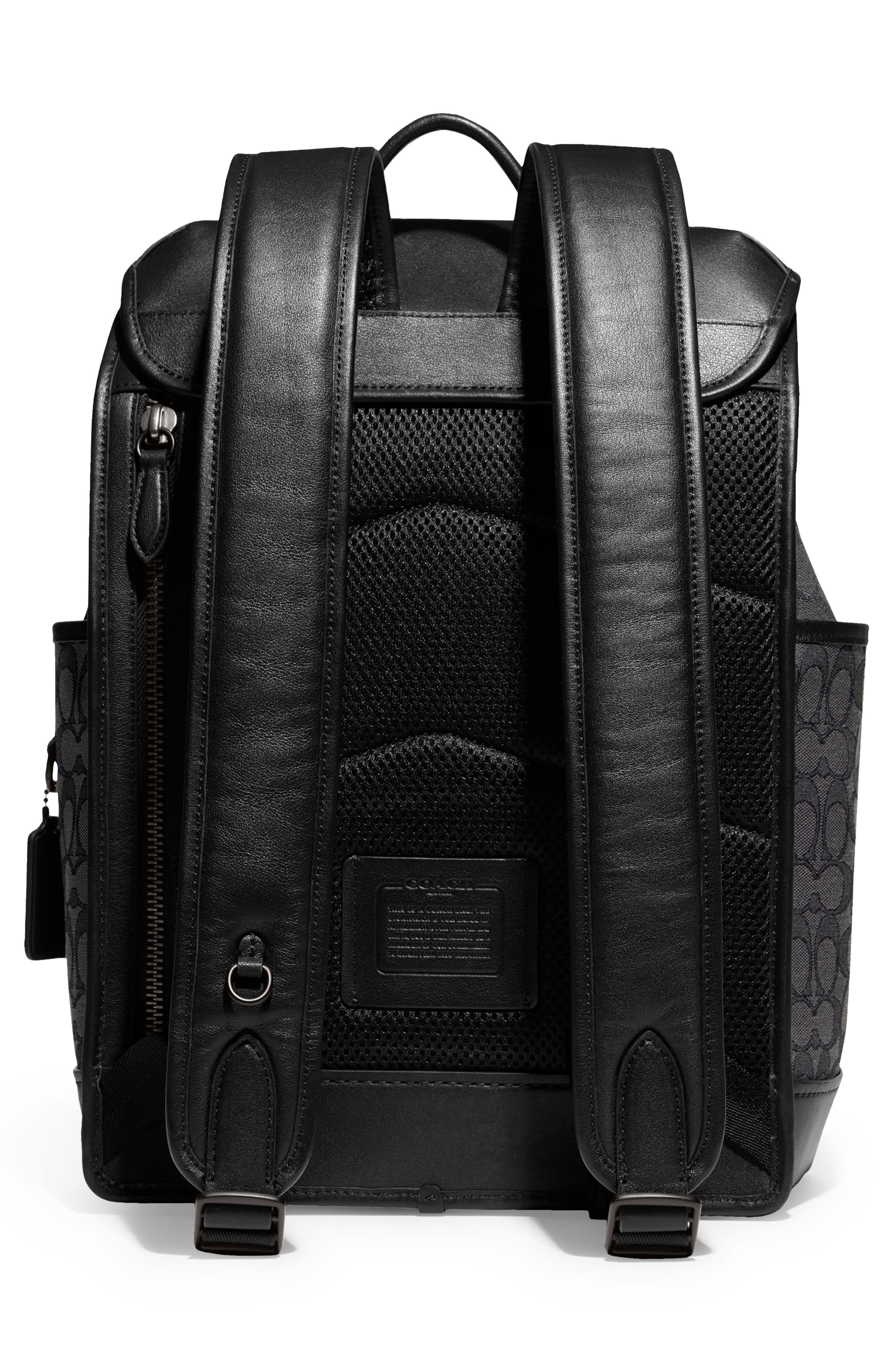COACH League Signature Jacquard & Leather Backpack, Alternate, color, 