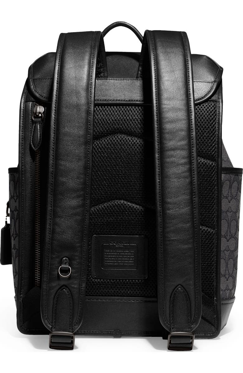 COACH League Signature Jacquard & Leather Backpack, Alternate, color,
