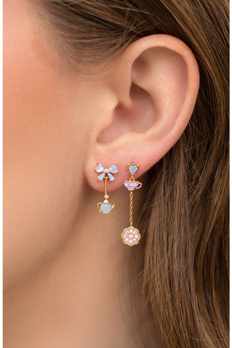Disney Alice In Wonderland Dangle Earring Set, Alternate, color, GOLD