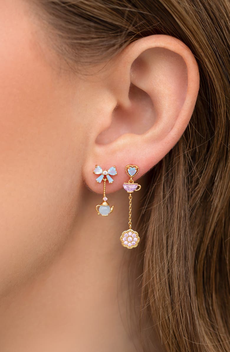 Girls Crew Disney Alice In Wonderland Dangle Earring Set, Alternate, color, Gold