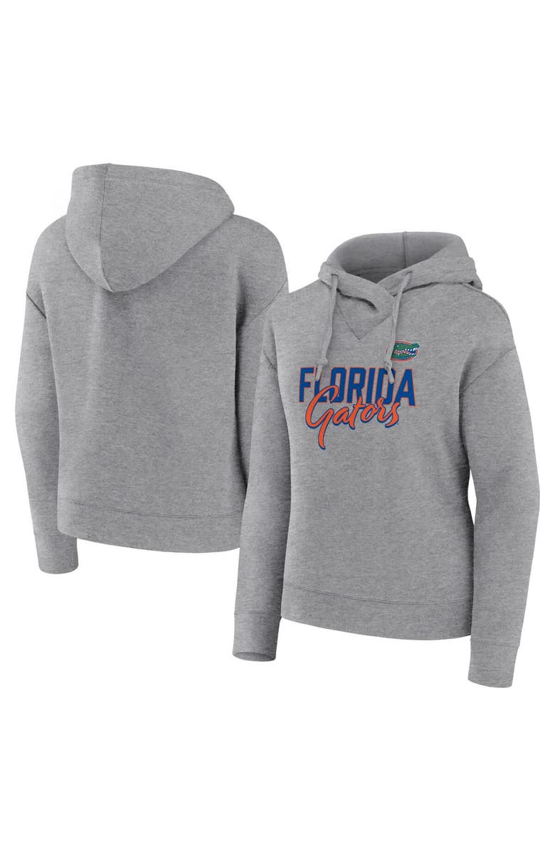 FANATICS Women's Fanatics Heather Gray Florida Gators Script Favorite Pullover Hoodie, Main, color, Heather Gray