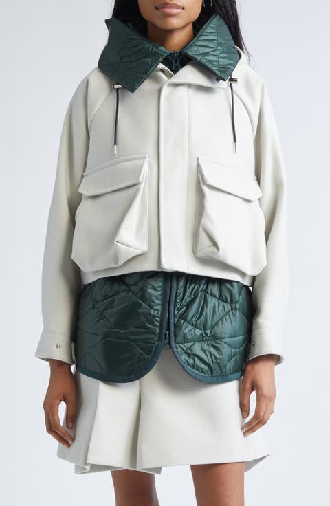 Mixed Media Blouson Jacket