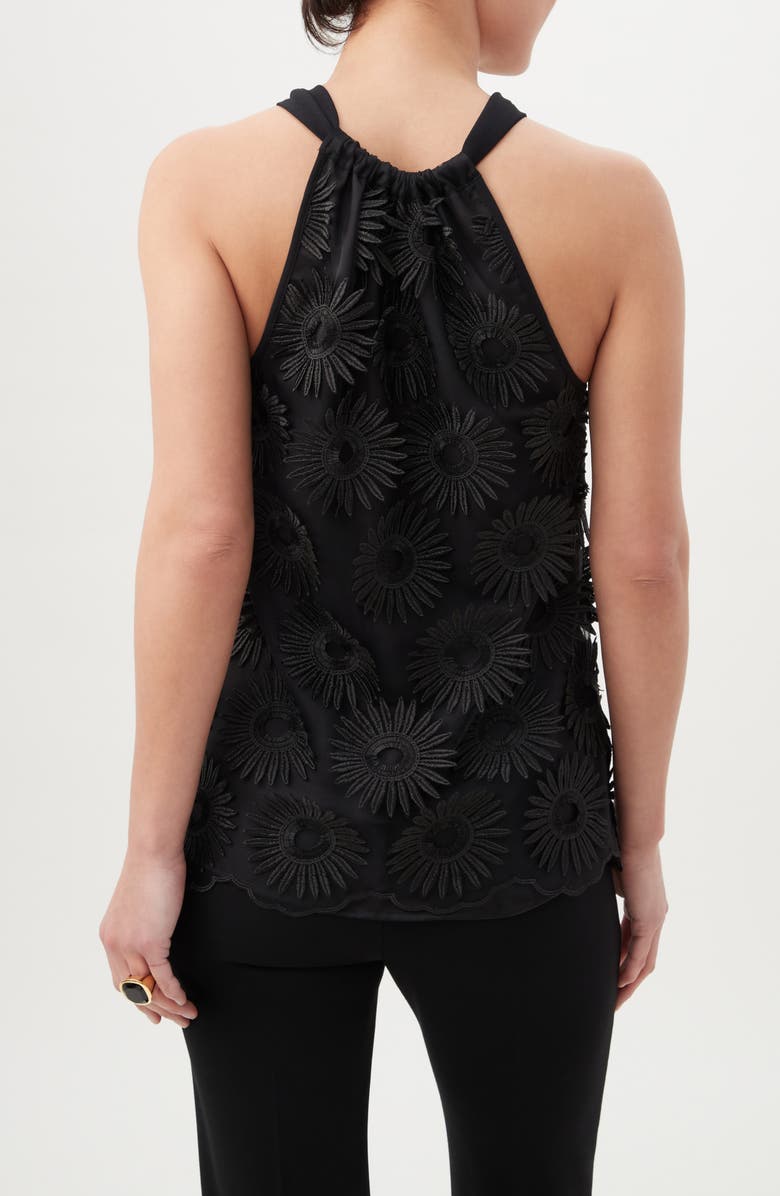 Trina Turk Mirai Floral Appliqué Top, Alternate, color, Black