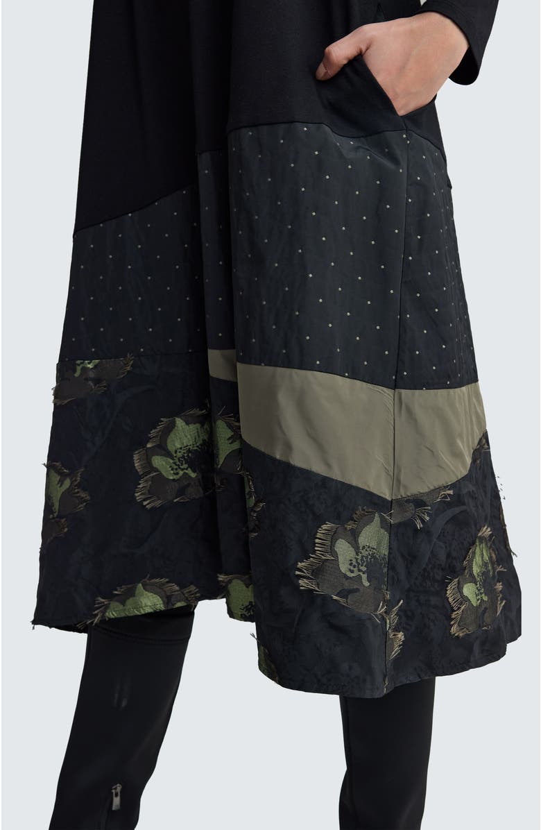 LUUKAA Vaila Sculptural Midi Dress, Alternate, color, Olive