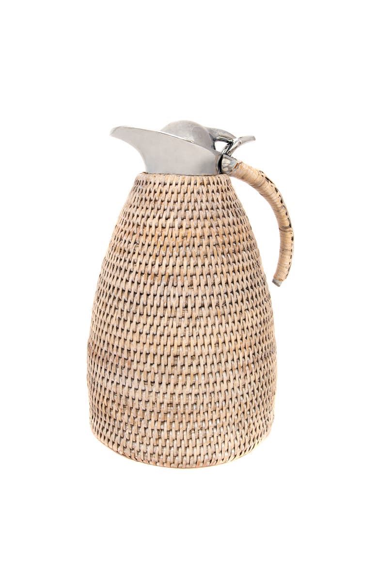 Artifacts Trading Company<sup>™</sup> Artifacts Rattan 1.5 Liter Stainless Steel Thermos, Main, color, White Wash
