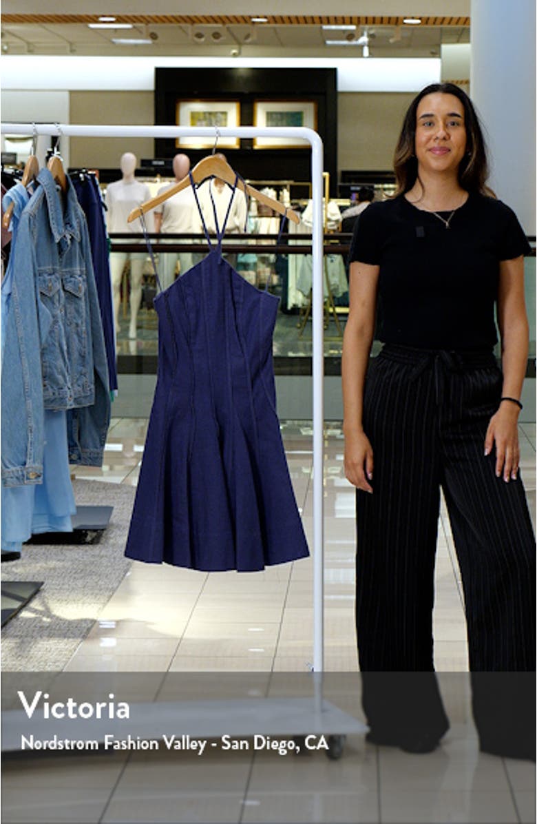 The Dayna Halter Fit & Flare Linen & Cotton Minidress, sales video thumbnail