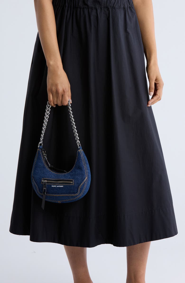 Marc Jacobs Denim Cruiser Mini Crescent Crossbody Bag, Alternate, color,