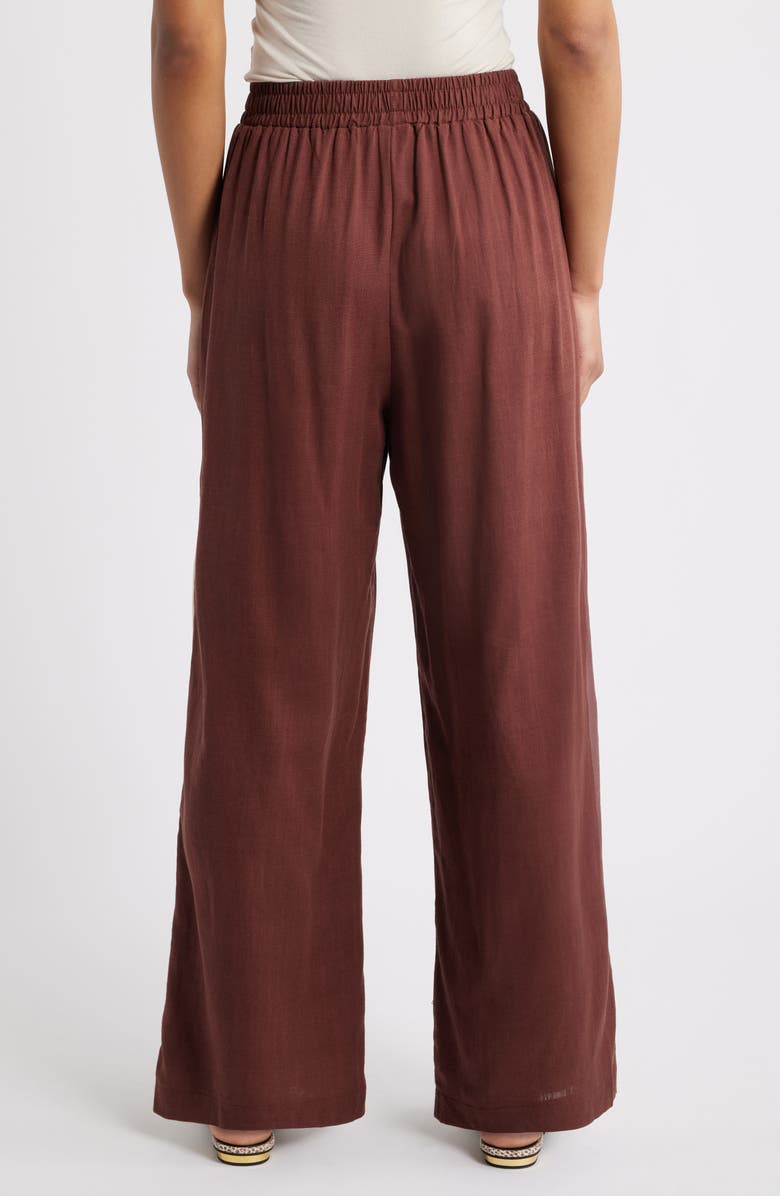 Petal & Pup Dalton Cotton & Linen Pants, Alternate, color, Brown Cream