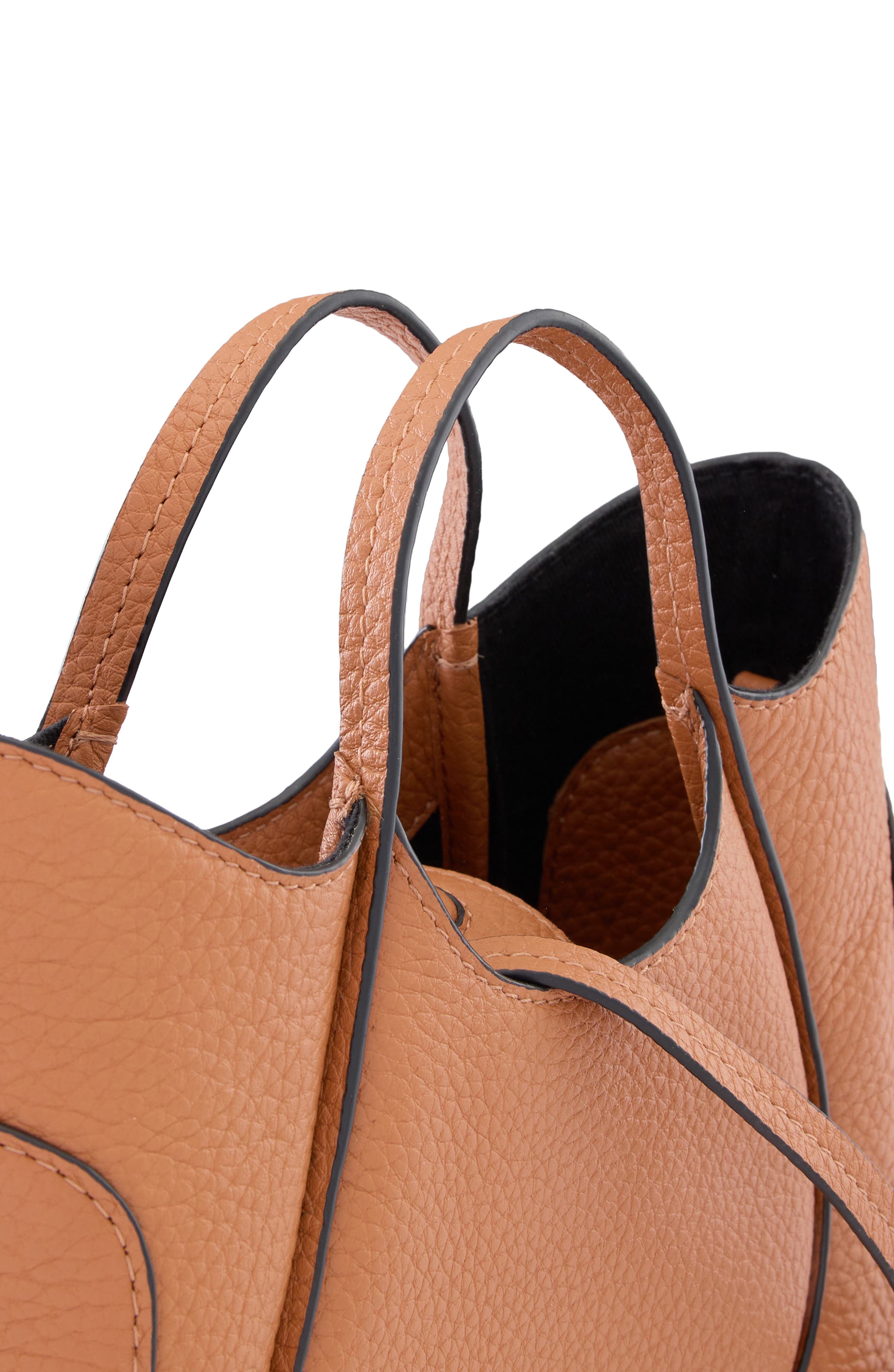 Katrina Wave Pebbled Leather Tote, Alternate, color, CLAY