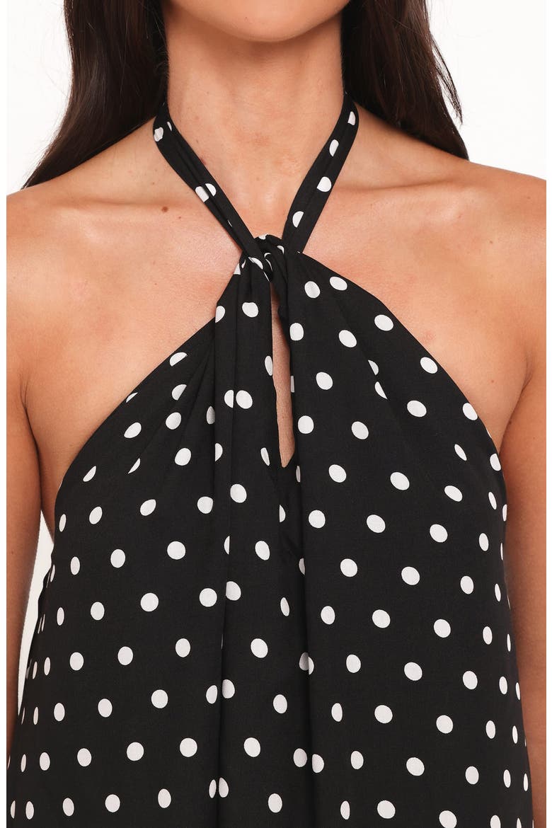 Theophania Dot Sleeveless Halter Maxi Dres, Alternate, color, BLACK POLKA DOT