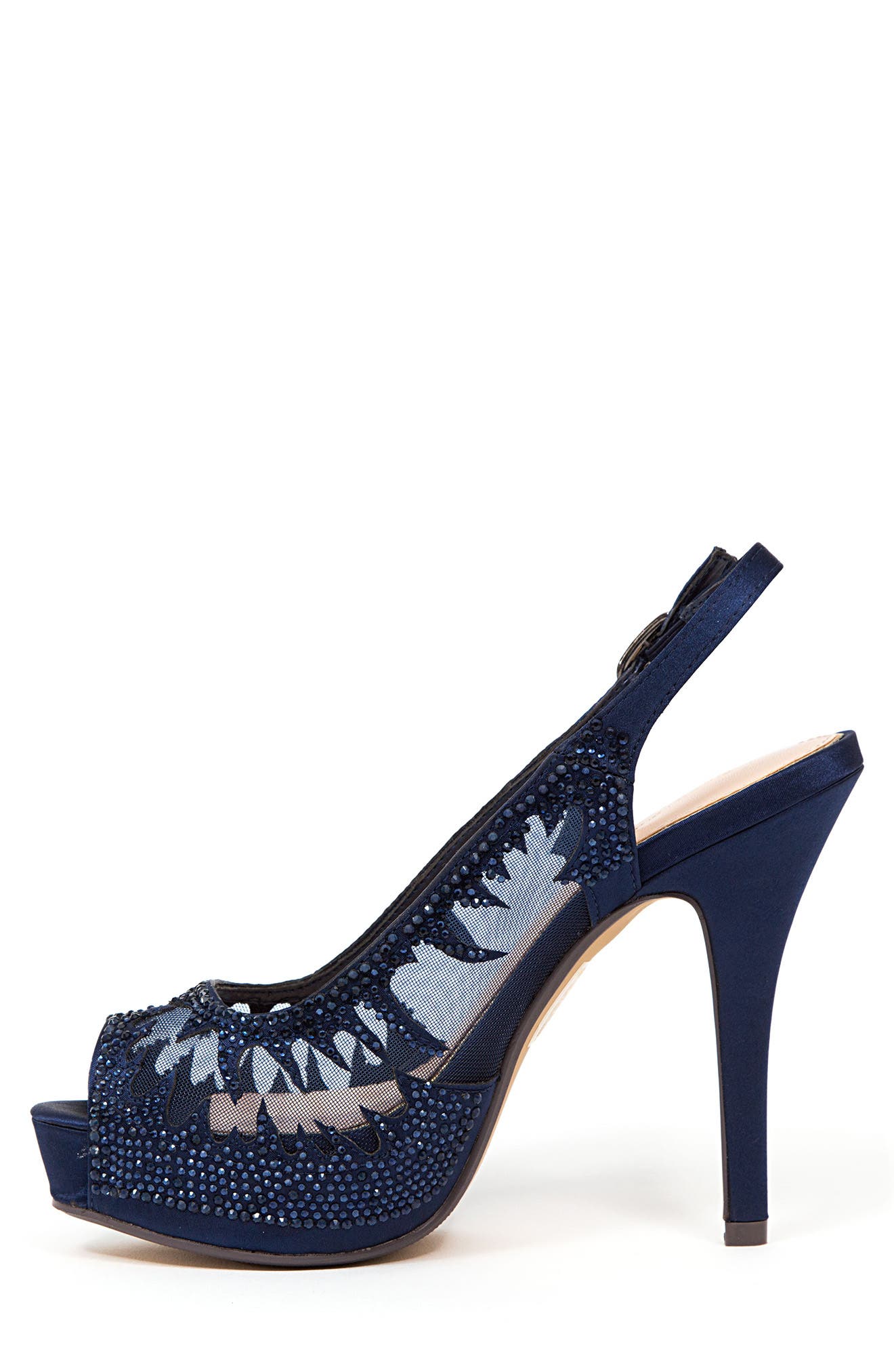 LADY COUTURE Dream Peep Toe Slingback Pump, Alternate, color, Navy
