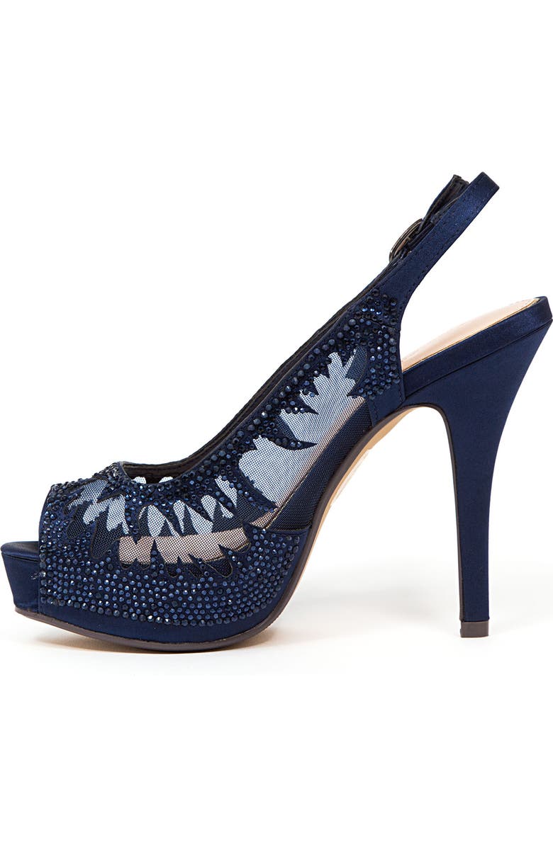 LADY COUTURE Dream Peep Toe Slingback Pump, Alternate, color, Navy