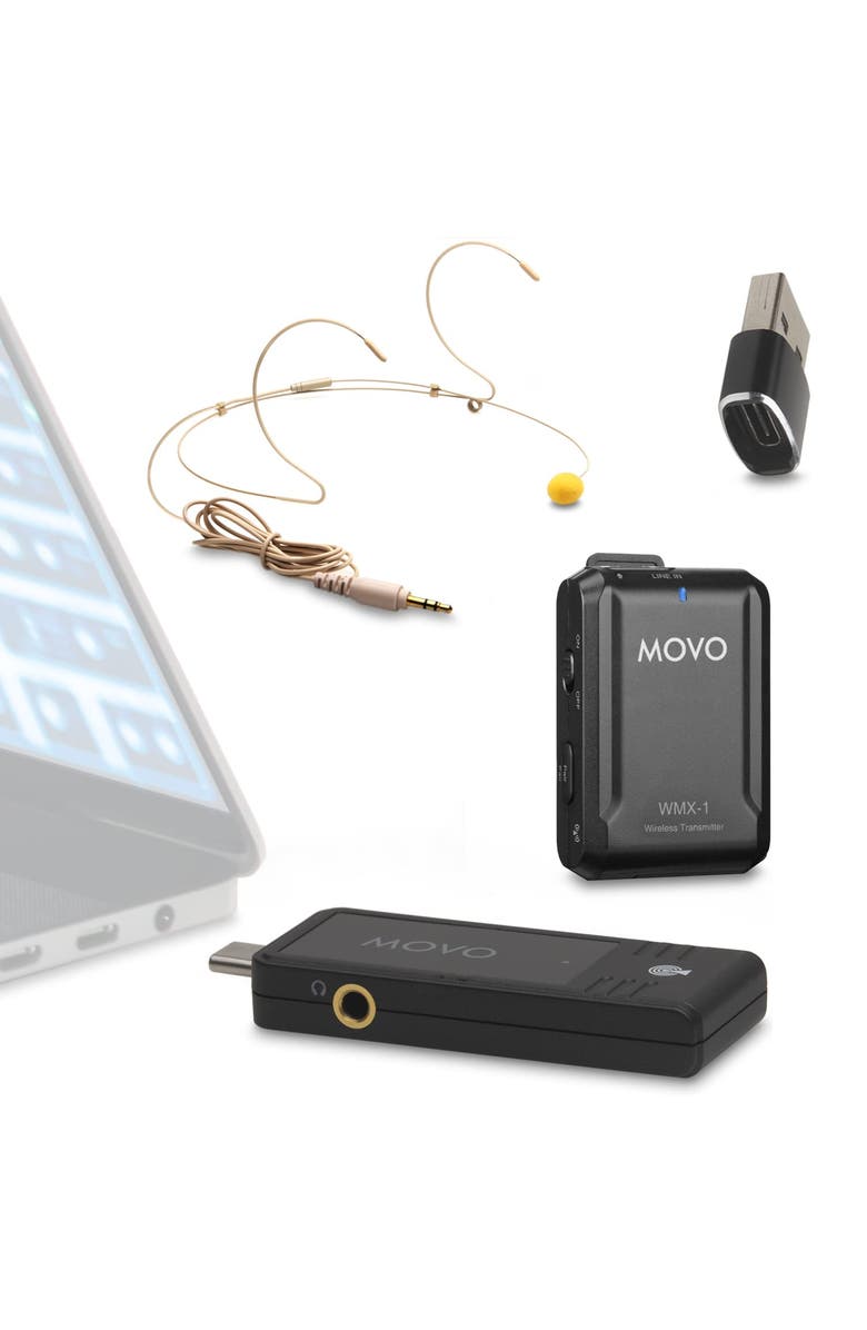 MOVO WMX-1-UH USB-C Wireless Headset Microphone, Main, color, Black