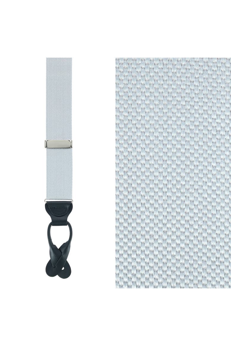 Hudson Nylon Button End Suspenders, Main, color, Silver