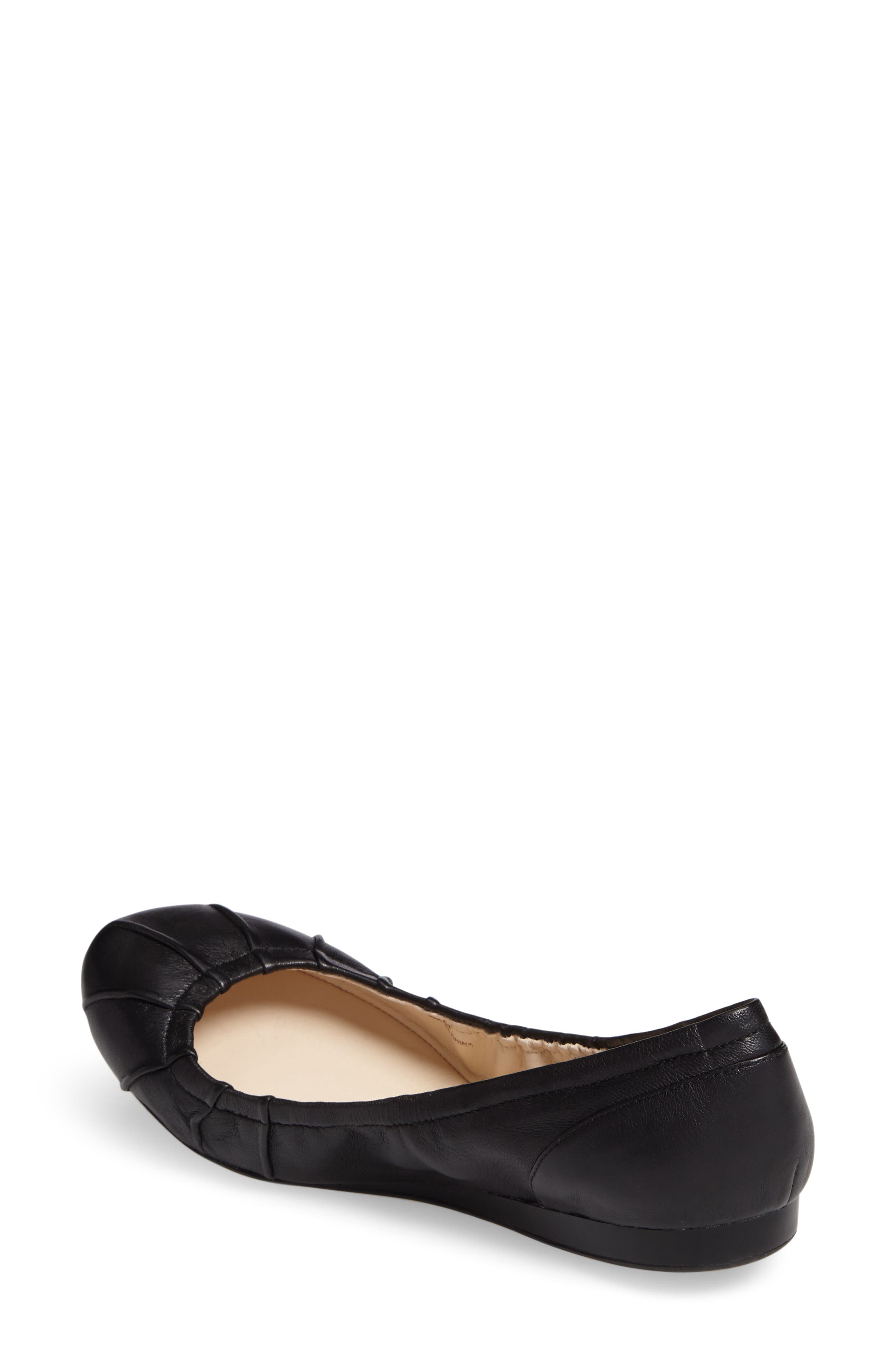 Monique Ballet Flat, Alternate, color, BLACK LEATHER