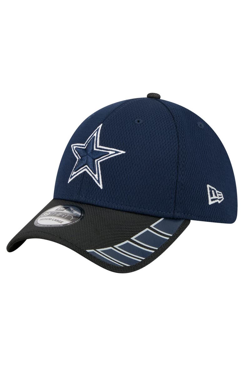 Men's New Era Navy/Black Dallas Cowboys Visor Hit 39THIRTY Flex Hat, Main, color, Navy