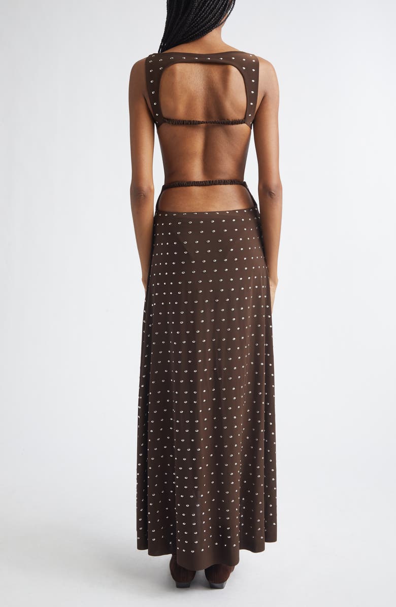 Siedrés Grace Studded Open Back Jersey Dress, Alternate, color, Brown