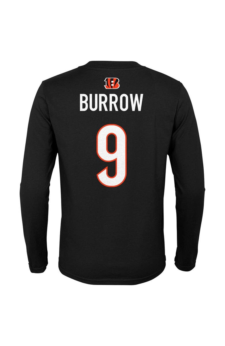 Outerstuff Youth Joe Burrow Black Cincinnati Bengals Mainliner Player Name & Number Long Sleeve T-Shirt, Alternate, color, 