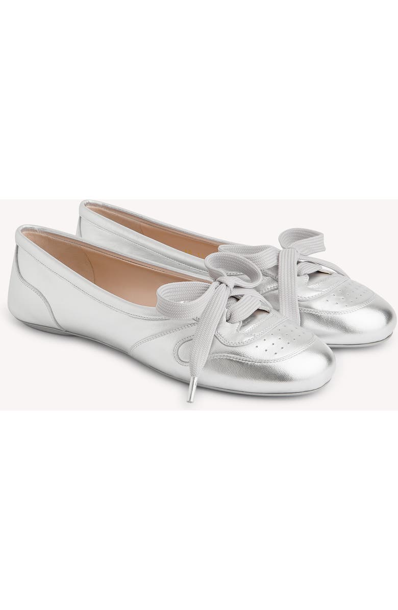 Gianvito Rossi Vault Ballerina, Alternate, color, Metallic Silver Nappa