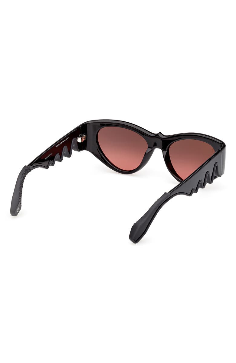 Christian Louboutin 54mm Loubishark Cat Eye Sunglasses, Alternate, color, Black/ Red Gradient